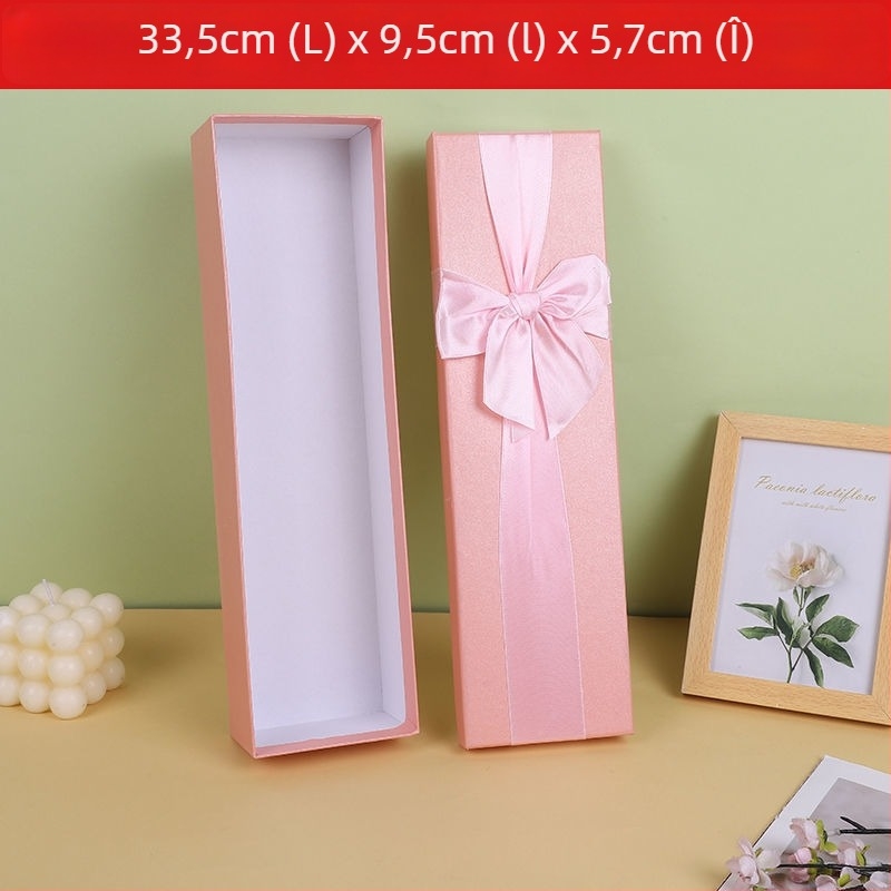 Cutie cadou pentru flori cu design nod încrucișat, formă dreptunghiulară, aranjament buchet de trandafiri