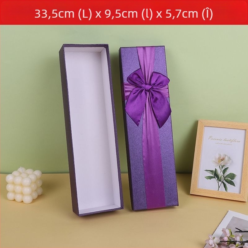 Cutie cadou pentru flori cu design nod încrucișat, formă dreptunghiulară, aranjament buchet de trandafiri