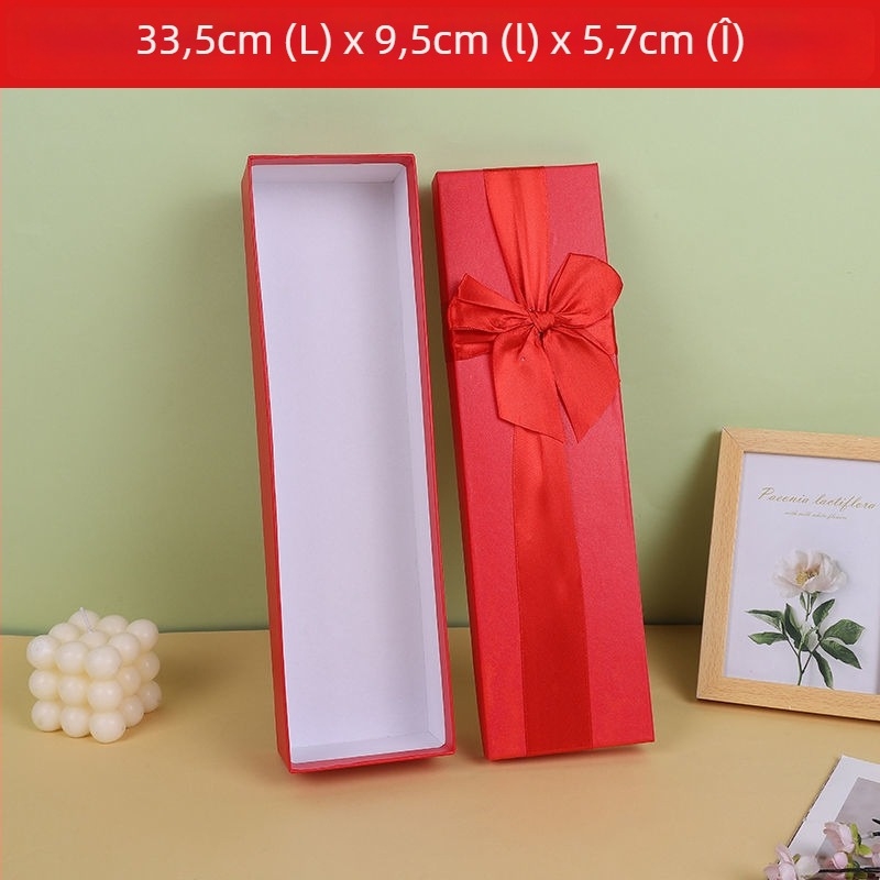 Cutie cadou pentru flori cu design nod încrucișat, formă dreptunghiulară, aranjament buchet de trandafiri