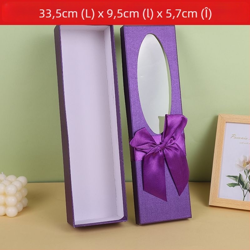 Cutie cadou pentru flori cu design nod încrucișat, formă dreptunghiulară, aranjament buchet de trandafiri