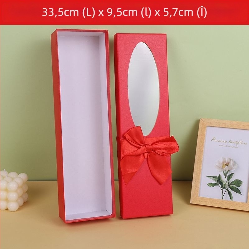 Cutie cadou pentru flori cu design nod încrucișat, formă dreptunghiulară, aranjament buchet de trandafiri