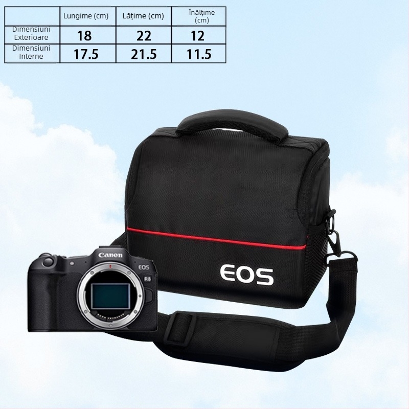 Geantă pentru cameră cu curea crossbody, multifuncțională, din Oxford, compatibilă cu Canon R8/R50 și Fuji digitală