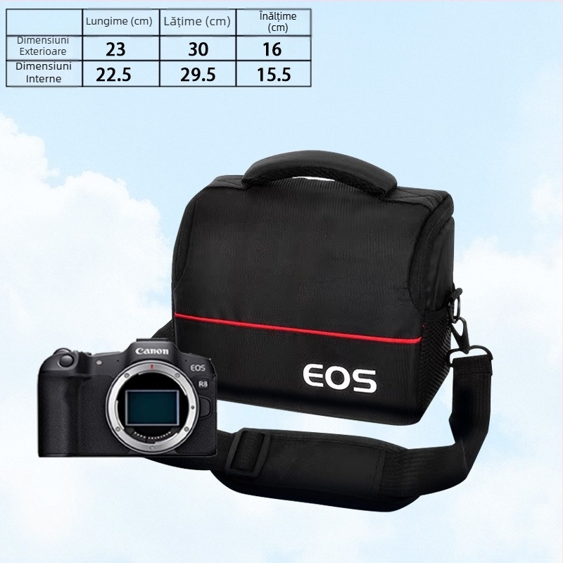 Geantă pentru cameră cu curea crossbody, multifuncțională, din Oxford, compatibilă cu Canon R8/R50 și Fuji digitală