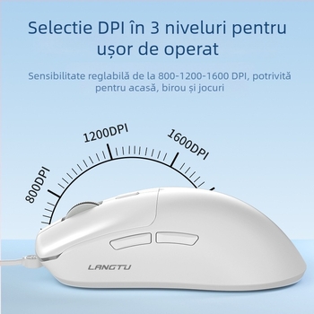 Langtu T6 mouse optic cu fir, design ergonomic, 1600 DPI, 5 butoane