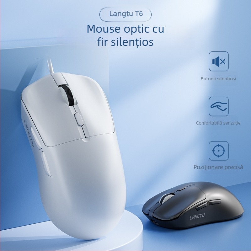 Langtu T6 mouse optic cu fir, design ergonomic, 1600 DPI, 5 butoane