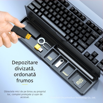 Pad de încheietură pentru tastatură gamer, cu suprafață din cauciuc dublă și cutie de depozitare (model jp-1) – impermeabil, anti-alunecare, rezistent la uzură