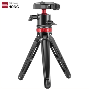 Tripod mic de masă pentru Cameră și Telefon – aliaj de aluminiu, cap pan-tilt sferic, plăcă cu eliberare rapidă, încărcare până la 5 kg