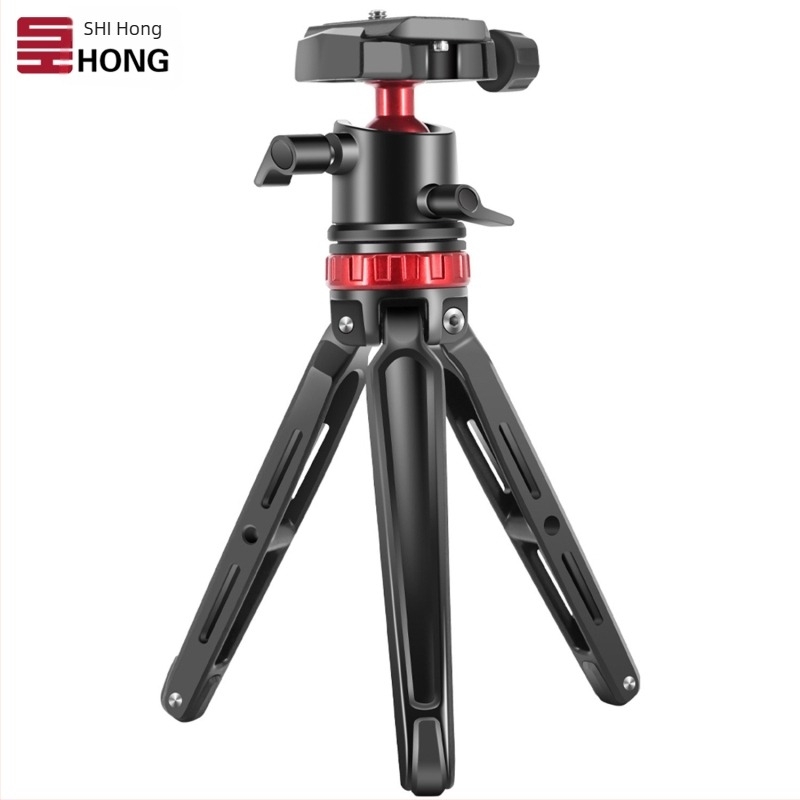 Tripod mic de masă pentru Cameră și Telefon – aliaj de aluminiu, cap pan-tilt sferic, plăcă cu eliberare rapidă, încărcare până la 5 kg
