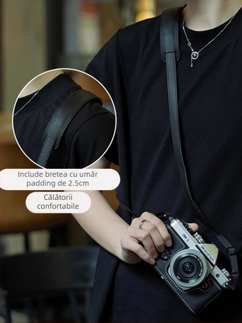 Geantă pentru aparat foto din piele naturală, stil geantă de mână, unisex, Primăvara 2025