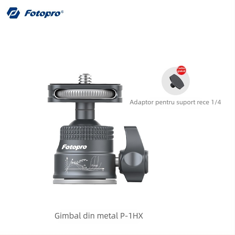 Trepied de masă SY-390 cu cap pan-tilt sferic, aliaj de aluminiu, sarcină 2 kg, greutate 0,25 kg