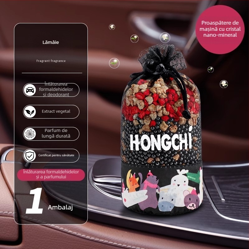 Parfum auto pentru interior cu flori uscate de iasomie și aromă de ceai Oolong, cristale nano-minerale, execuție naturală, design modern