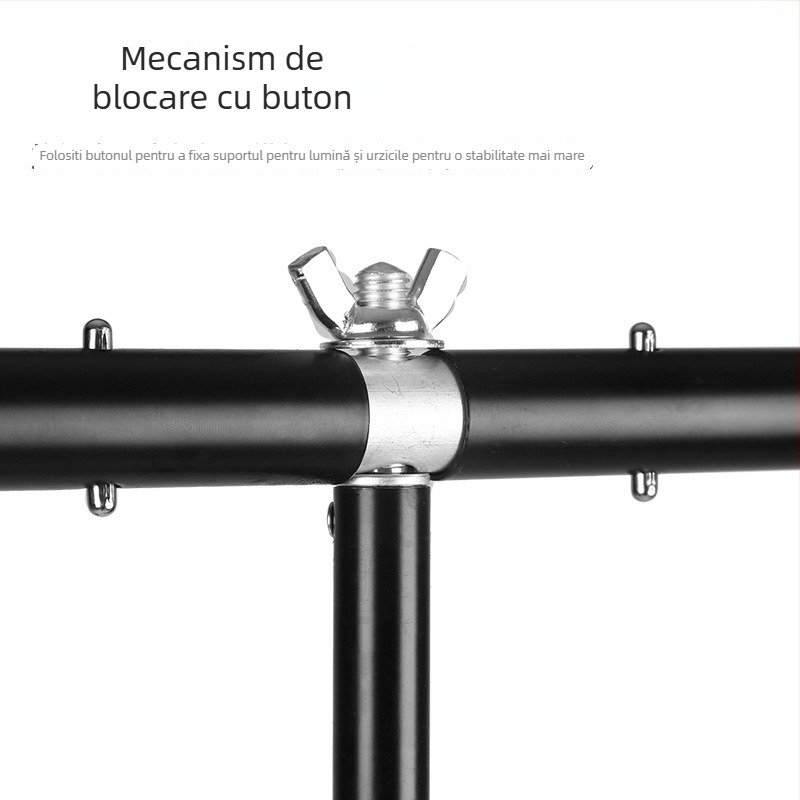 Zhijie Stativ pentru Fundal Fotografic, 3 secțiuni, Diametre țevi 2.2/1.8/1.6 cm, Greutate 0,95 kg