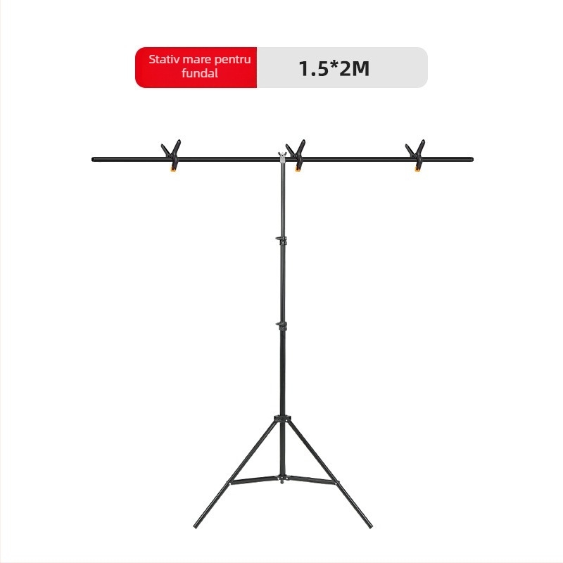 Zhijie Stativ pentru Fundal Fotografic, 3 secțiuni, Diametre țevi 2.2/1.8/1.6 cm, Greutate 0,95 kg