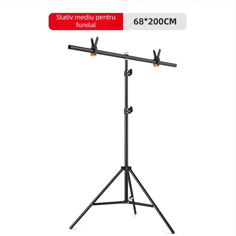 Zhijie Stativ pentru Fundal Fotografic, 3 secțiuni, Diametre țevi 2.2/1.8/1.6 cm, Greutate 0,95 kg