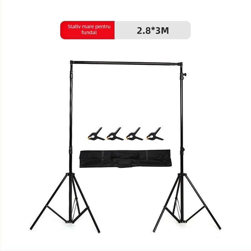 Zhijie Stativ pentru Fundal Fotografic, 3 secțiuni, Diametre țevi 2.2/1.8/1.6 cm, Greutate 0,95 kg