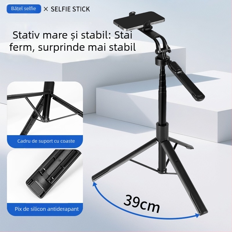 Suport pentru telefon pentru streaming live cu stabilizator (gimbal), rotire la 360°, prindere electrică, ABS și oțel inoxidabil