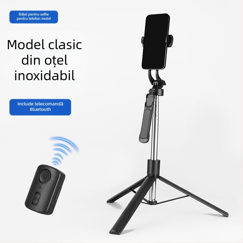 Suport pentru telefon pentru streaming live cu stabilizator (gimbal), rotire la 360°, prindere electrică, ABS și oțel inoxidabil
