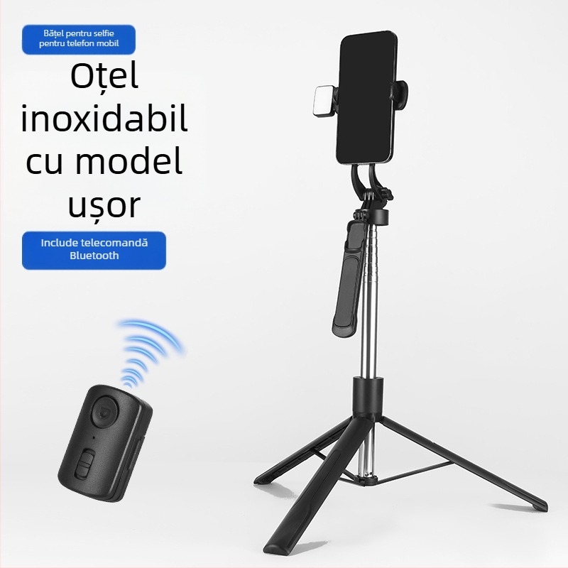 Suport pentru telefon pentru streaming live cu stabilizator (gimbal), rotire la 360°, prindere electrică, ABS și oțel inoxidabil