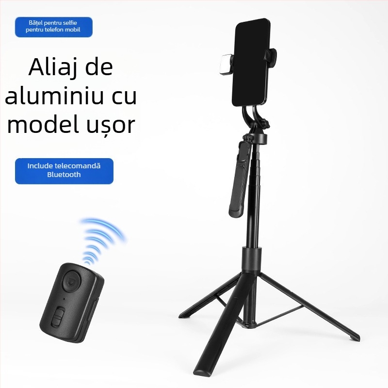 Suport pentru telefon pentru streaming live cu stabilizator (gimbal), rotire la 360°, prindere electrică, ABS și oțel inoxidabil