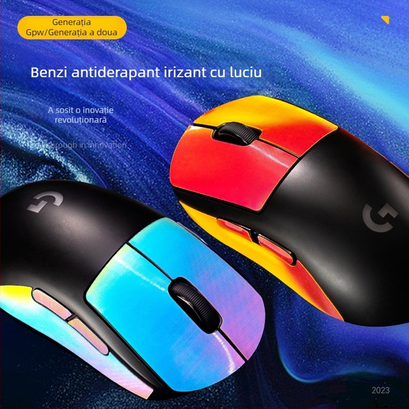 Autocolante antiderapante din silicon pentru mouse Logitech GPW – design colorat, compatibil cu generația GPW