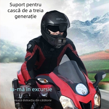 Suport pentru cască de motocicletă cu balama pentru cameră de acțiune (Brand TUYU, Model Hinge chin stand, Material PC, Compatibil: Cameră de mișcare)
