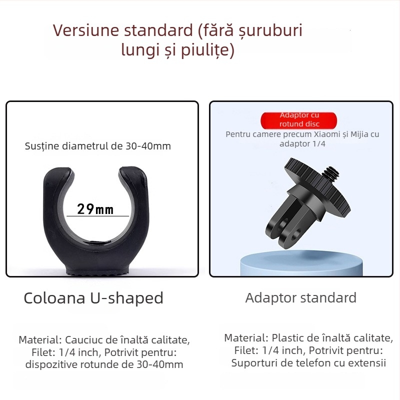 Staring 102 suport fix pentru dash cam auto cu adaptor gaură 1/4 inch; compatibil cu 10 modele; include adaptor; garanție națională