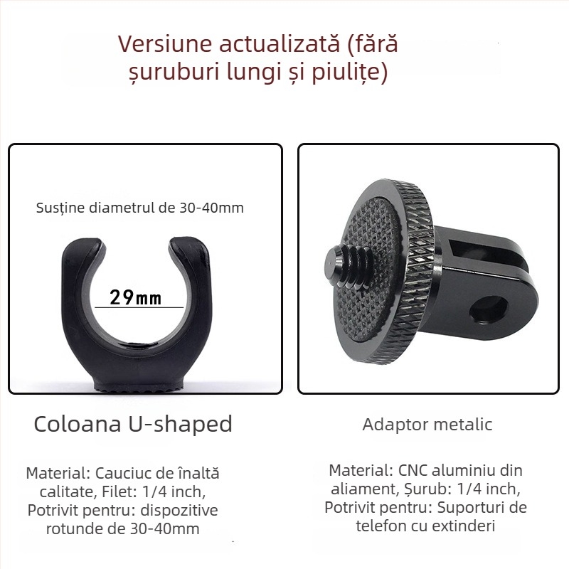 Staring 102 suport fix pentru dash cam auto cu adaptor gaură 1/4 inch; compatibil cu 10 modele; include adaptor; garanție națională