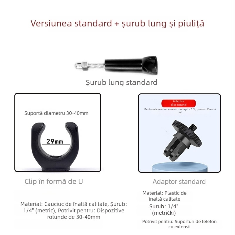 Staring 102 suport fix pentru dash cam auto cu adaptor gaură 1/4 inch; compatibil cu 10 modele; include adaptor; garanție națională