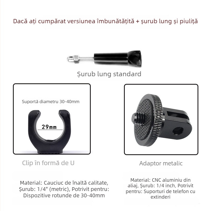 Staring 102 suport fix pentru dash cam auto cu adaptor gaură 1/4 inch; compatibil cu 10 modele; include adaptor; garanție națională