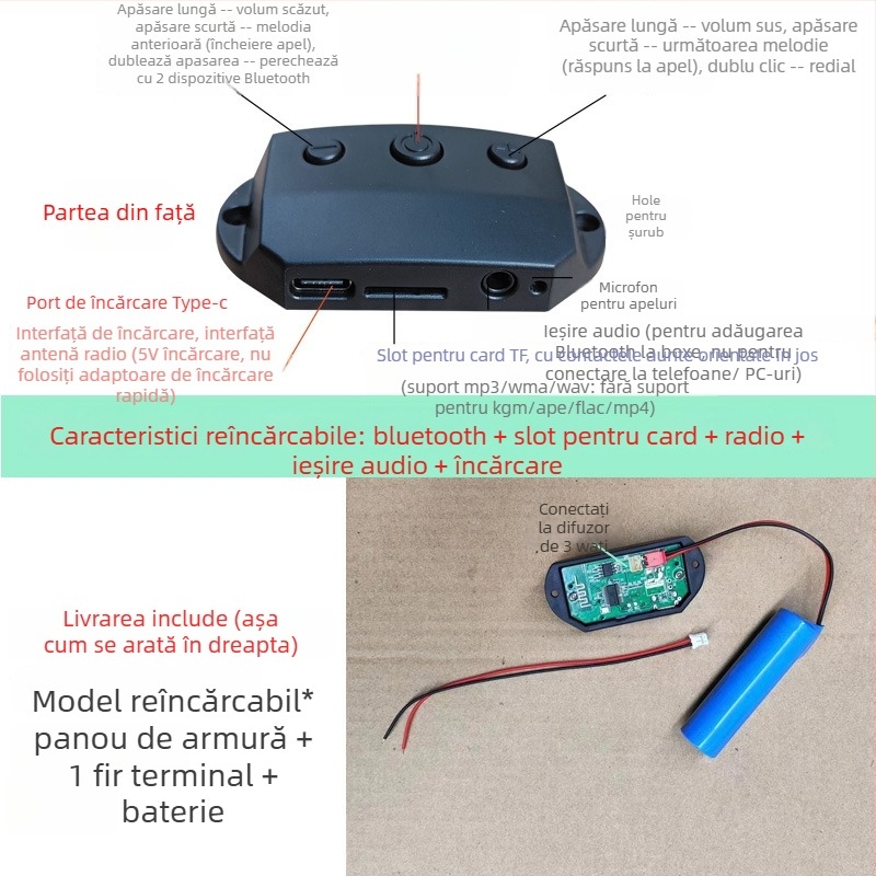 Modul Bluetooth audio receptor Armor PCB pentru difuzor, 2 straturi FR-4, Lead-Tin Plating