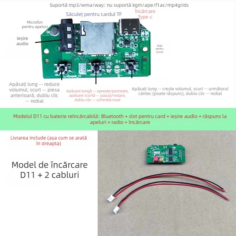 Modul Bluetooth audio receptor Armor PCB pentru difuzor, 2 straturi FR-4, Lead-Tin Plating