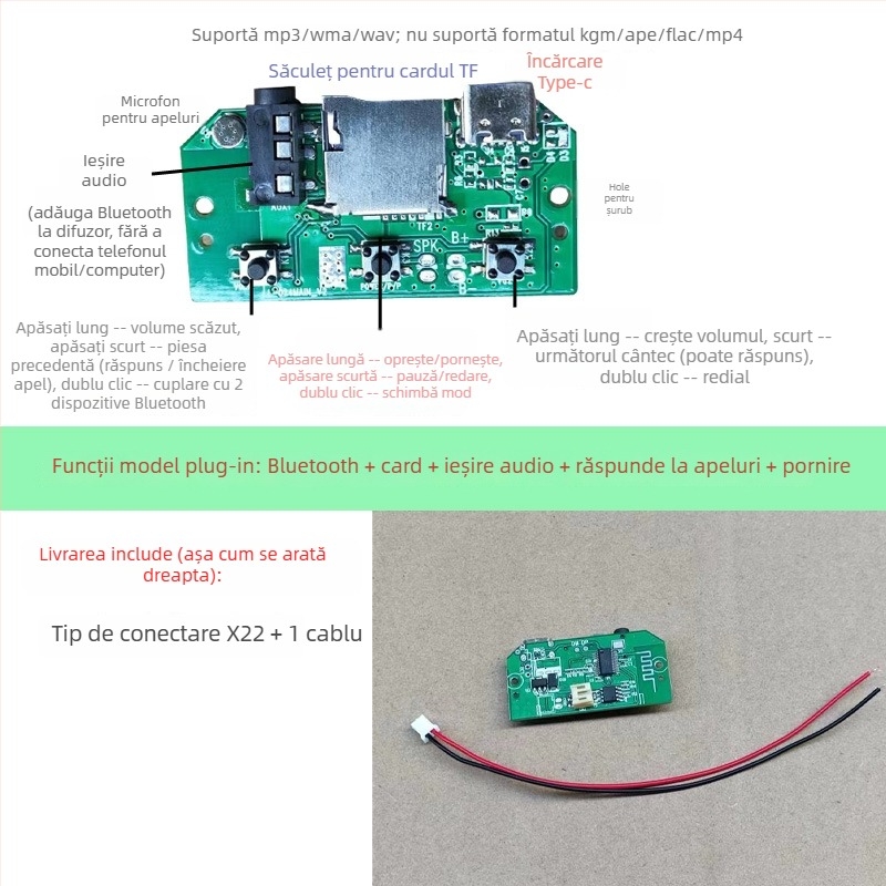 Modul Bluetooth audio receptor Armor PCB pentru difuzor, 2 straturi FR-4, Lead-Tin Plating