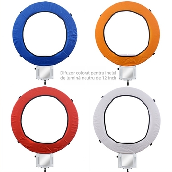 Lampă profesională pentru fotografie în formă de inel; caracteristici cheie: 5500K lumină zile, 220V, 45/70W, fără reglaj al intensității