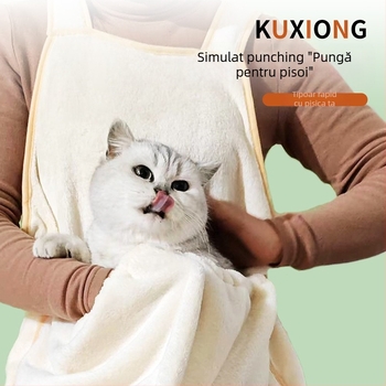 Șorț pentru pisici pentru îndepărtarea părului – fleece coral, brand Meow Meaning