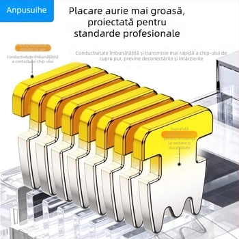 Conector RJ45 cu 8 conductori din cupru pur, contacte placate cu aur, compatibil Cat5e/Cat6, transmisie de înaltă viteză