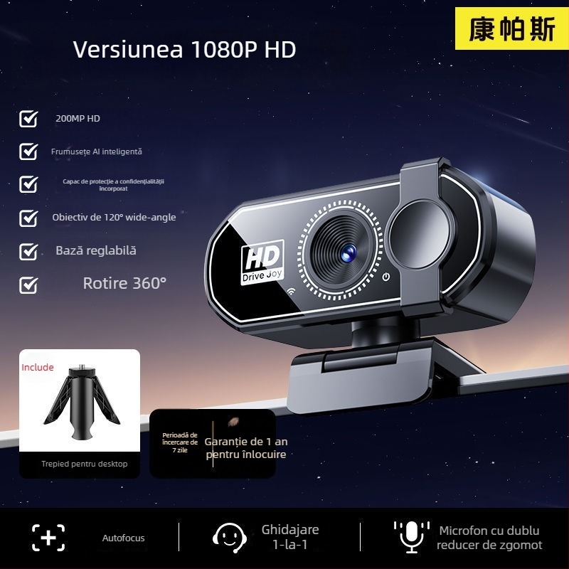 Cameră PTZ inteligentă pentru desktop, cu rezoluție 4K, senzor de 800k și interfață USB 2.0