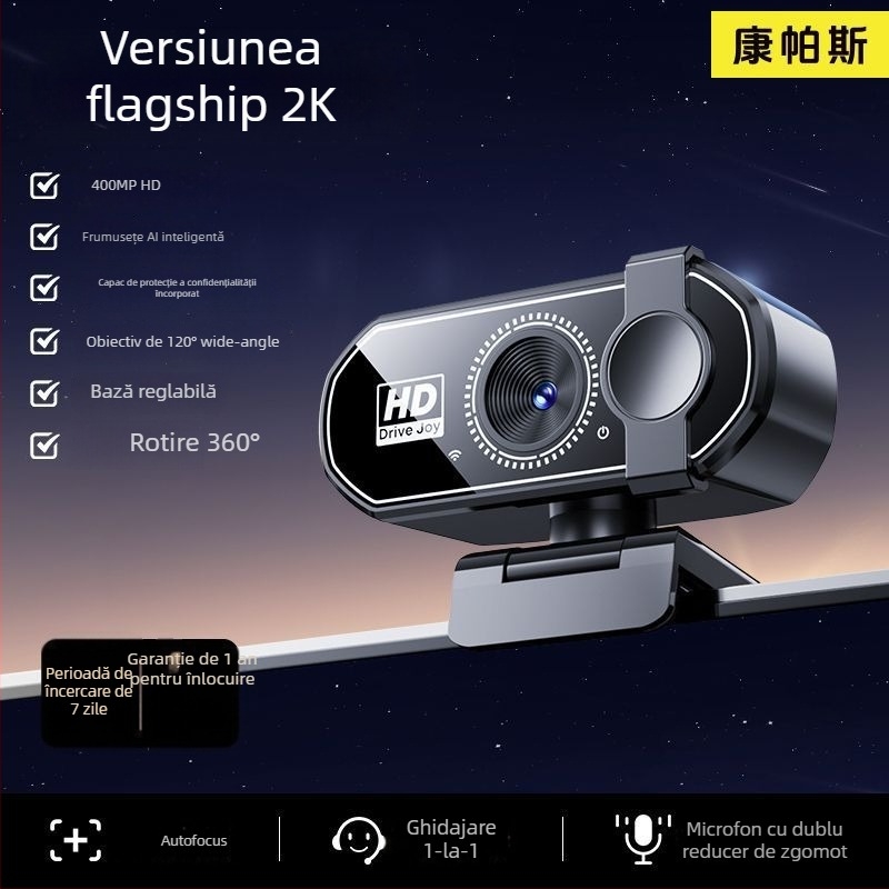 Cameră PTZ inteligentă pentru desktop, cu rezoluție 4K, senzor de 800k și interfață USB 2.0