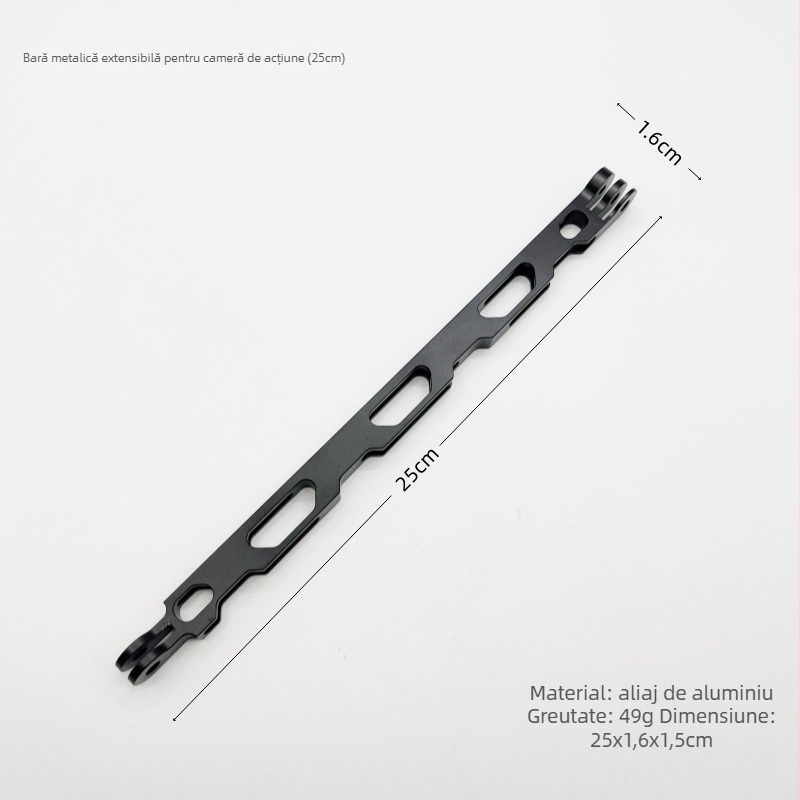 GP24 Tijă de extindere universală din aliaj de aluminiu pentru montarea camerei pe bicicletă (set de 3 piese, logo disponibil)