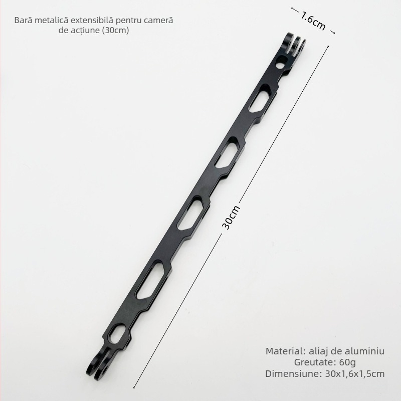 GP24 Tijă de extindere universală din aliaj de aluminiu pentru montarea camerei pe bicicletă (set de 3 piese, logo disponibil)