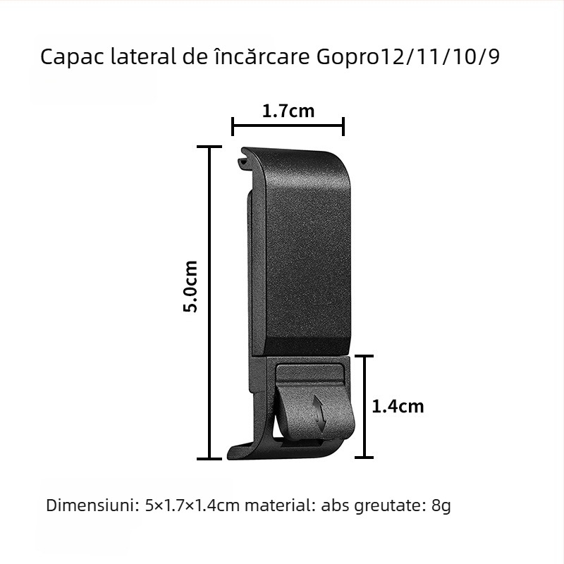 GoPro 10/11/12/13 cadru plastic cu protecție anti-cadere și capac baterie – Material PA; include cadru, bază, șuruburi lungi, capac obiectiv, capac baterie; ambalaj inclus; compatibil GoPro 9