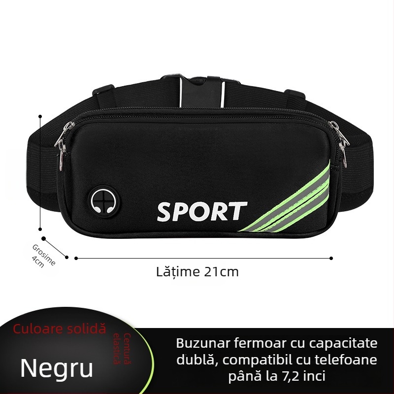 Borsetă de talie sport pentru alergare și ciclism - Unisex, Impermeabilă, Ultra-ușoară, Anti-furt, Poliester