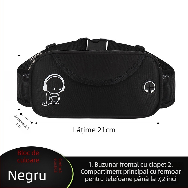 Borsetă de talie sport pentru alergare și ciclism - Unisex, Impermeabilă, Ultra-ușoară, Anti-furt, Poliester