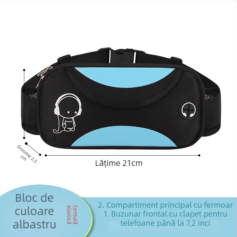 Borsetă de talie sport pentru alergare și ciclism - Unisex, Impermeabilă, Ultra-ușoară, Anti-furt, Poliester