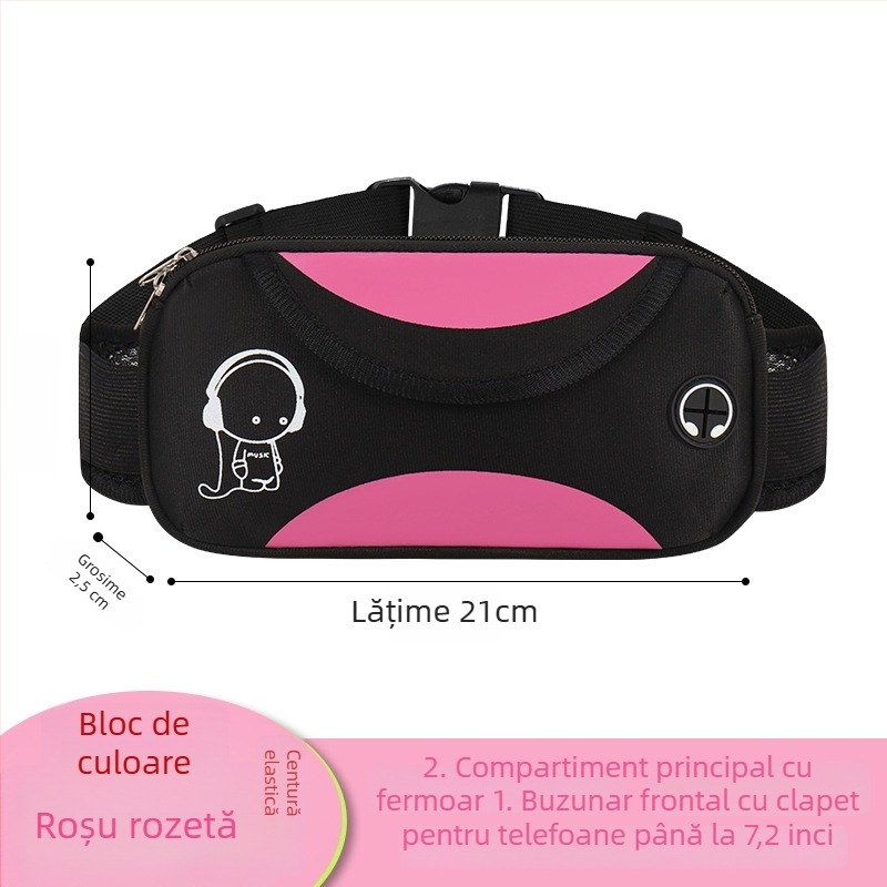 Borsetă de talie sport pentru alergare și ciclism - Unisex, Impermeabilă, Ultra-ușoară, Anti-furt, Poliester