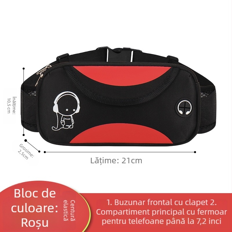 Borsetă de talie sport pentru alergare și ciclism - Unisex, Impermeabilă, Ultra-ușoară, Anti-furt, Poliester
