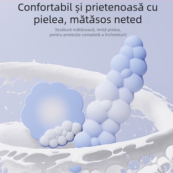 Pad de încheietură pentru birou — design cloud, materiale: textil + burete + PU, rezistent la uzură, include suport pentru încheietură