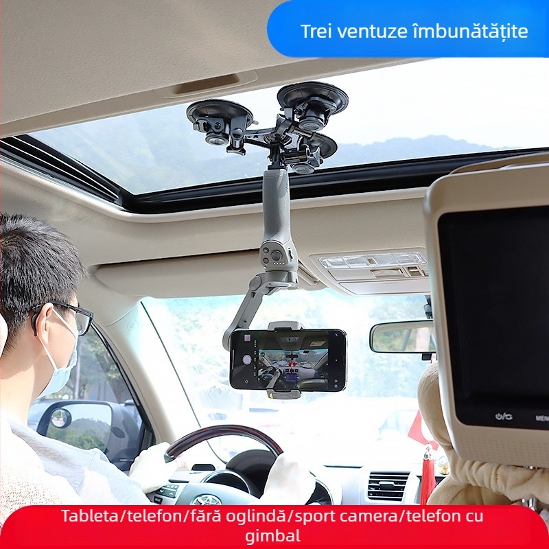 Suport auto pentru tabletă cu ventuză; compatibil cu DJI Zhiyun și alte stabilizatoare antișoc; material plastic; personalizare disponibilă