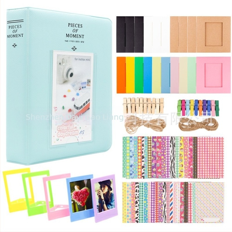 Accesorii Instax Mini, set de 6 piese: album foto, ramă foto, suport mini, set autocolante Mini 11/9/8