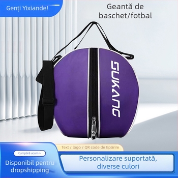 Rucsac de antrenament pentru baschet, material Oxford, buzunar din plasă, logo tipărit, curea pe un umăr