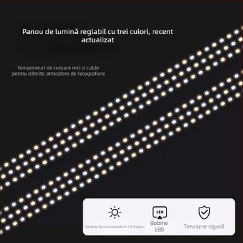 Cutie de lumină LED pentru studio, pliabilă, pentru fotografie, construcție din țesătură Oxford, LATZZ, greutate 5,4 kg
